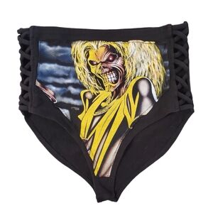 Iron Maiden Women's Black High Waisted Heavy Metal Underwear Briefs Small